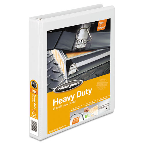 Heavy-Duty D-Ring View Binder with Extra-Durable Hinge, 3 Rings, 1" Capacity, 11 x 8.5, White-(WLJ38514W)