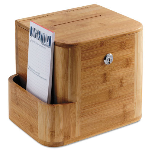Bamboo Suggestion Boxes, 10 x 8 x 14, Natural-(SAF4237NA)
