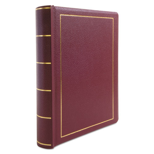 Binder for Corporation Minutes, 3 Posts, 2" Capacity, 11 x 8.5, Red w/Gold Trim-(WLJ39611)
