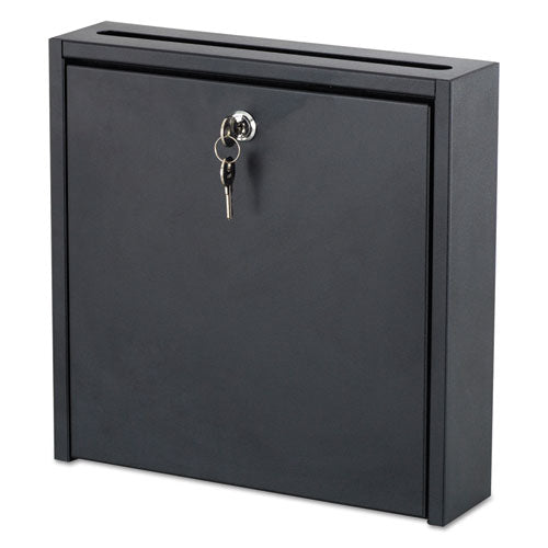 Wall-Mountable Interoffice Mailbox, 12 x 3 x 12, Black-(SAF4258BL)
