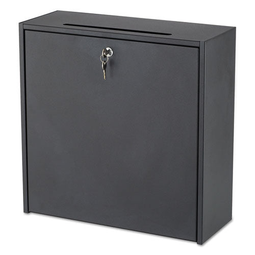 Wall-Mountable Interoffice Mailbox, 18 x 7 x 18, Black-(SAF4259BL)