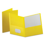 Leatherette Two Pocket Portfolio, 8.5 x 11, Yellow/Yellow, 10/Pack-(OXF57579EE)