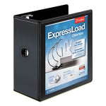 ExpressLoad ClearVue Locking D-Ring Binder, 3 Rings, 5" Capacity, 11 x 8.5, Black-(CRD49151)