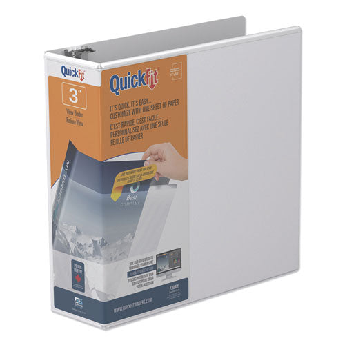 QuickFit Round-Ring View Binder, 3 Rings, 3" Capacity, 11 x 8.5, White-(STW88050)