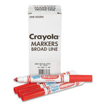 Broad Line Washable Markers, Broad Bullet Tip, Red, 12/Box-(CYO587800038)