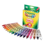 Jumbo Crayons, Assorted, 16/Box-(CYO520390)