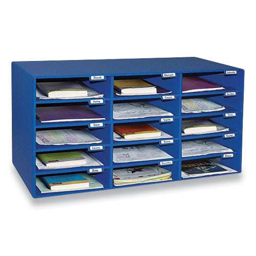 Classroom Keepers Corrugated Mailbox, 31.5 x 12.88 x 16.38, Blue-(PAC001308)