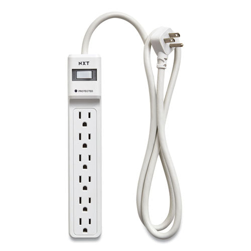 Surge Protector, 6 AC Outlets, 4 ft Cord, 600 J, White-(NXT24373160)