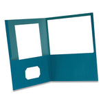 Earthwise by Oxford 100% Recycled Paper Twin-Pocket Portfolio, 100-Sheet Capacity, 11 x 8.5, Blue 10/Pack-(OXF00571)