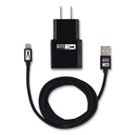 Fabric Apple Lightning Charging Cable, 3 ft, Black-(ECAAL9090)