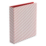 Punch Pop Fashion Binder, 3 Rings, 1.5" Capacity, 11 x 8.5, White/Red Polka Dot Design-(OXF42500)