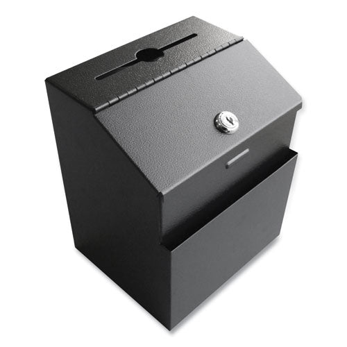 Metal Suggestion Box, 7.25 x 6.25 x 8.5, Gray-(PTI50085)