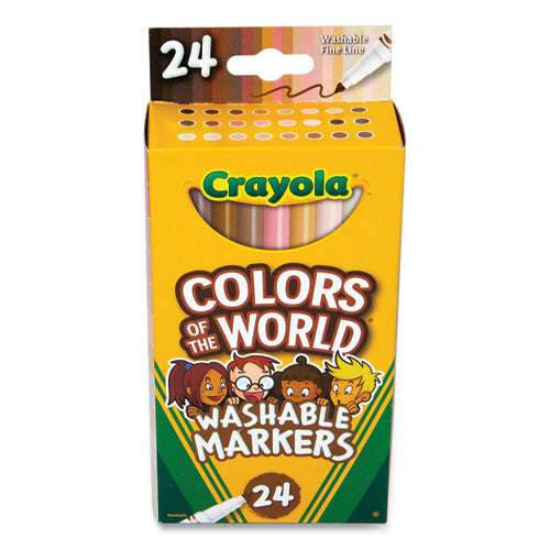 Colors of the World Washable Markers, Fine Bullet Tip, Assorted Colors, 24/Pack-(CYO587810)