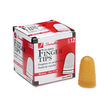 Rubber Finger Tips, 11 1/2 (Medium), Amber, Dozen-(SWI54035)