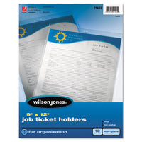 Top-Loading Job Ticket Holder, Nonglare Finish, 9 x 12, Clear/Frosted, 10/Pack-(WLJ21441)