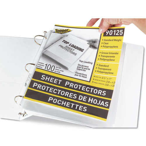 Top-Load Polypropylene Sheet Protectors, Standard, Letter, Clear, 2", 100/Box-(CLI90125)