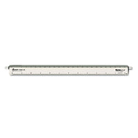 Adjustable Triangular Scale Aluminum Architects Ruler, 12" Long, Silver-(CHA238)