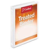 Treated Binder ClearVue Locking Round Ring Binder, 3 Rings, 0.5" Capacity, 11 x 8.5, White-(CRD32250)