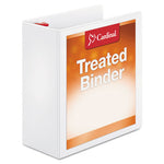 Treated ClearVue Locking Slant-D Ring Binder, 3 Rings, 4" Capacity, 11 x 8.5, White-(CRD32140)