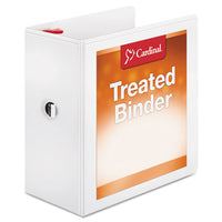 Treated ClearVue Locking Slant-D Ring Binder, 3 Rings, 5" Capacity, 11 x 8.5, White-(CRD32150)