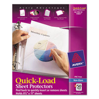 Quick Top and Side Loading Sheet Protectors, Letter, Non-Glare, 50/Box-(AVE73803)