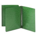 Prong Fastener Premium Pressboard Report Cover, Two-Piece Prong Fastener, 3" Capacity, 8.5 x 11, Green/Green-(SMD81452)