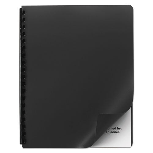 Opaque Plastic Presentation Covers for Binding Systems, Black, 11.25 x 8.75, Unpunched, 25/Pack-(SWI25703)