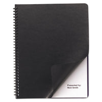 Leather-Look Presentation Covers for Binding Systems, Black, 11 x 8.5, Unpunched, 200 Sets/Box-(GBC9742491)