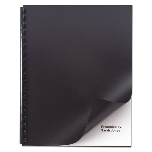 Opaque Plastic Presentation Covers for Binding Systems, Black, 11 x 8.5, Unpunched, 50/Pack-(GBC2514493)