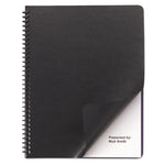 Leather-Look Presentation Covers for Binding Systems, Black, 11.25 x 8.75, Unpunched, 50 Sets/Pack-(GBC2001712)