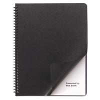 Leather-Look Presentation Covers for Binding Systems, Black, 11.25 x 8.75, Unpunched, 50 Sets/Pack-(GBC2001712)