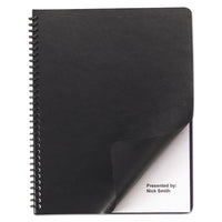 Leather-Look Presentation Covers for Binding Systems, Black, 11.25 x 8.75, Unpunched, 100 Sets/Box-(GBC2000712)