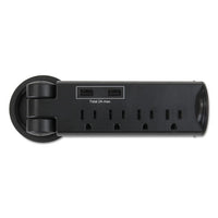 Pull-Up Power Module, 4 Outlets, 2 USB Ports, 8 ft Cord, Black-(SAF2069BL)