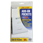 Peel and Stick Add-On Filing Pockets, 25", 11 x 8.5, 10/Pack-(CLI70185)