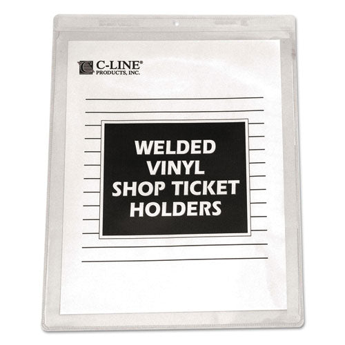 Clear Vinyl Shop Ticket Holders, Both Sides Clear, 15 Sheets, 8.5 x 11, 50/Box-(CLI80911)