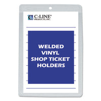 Clear Vinyl Shop Ticket Holders, Both Sides Clear, 25 Sheets, 5 x 8, 50/Box-(CLI80058)