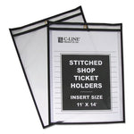 Shop Ticket Holders, Stitched, Both Sides Clear, 75 Sheets, 11 x 14, 25/Box-(CLI46114)