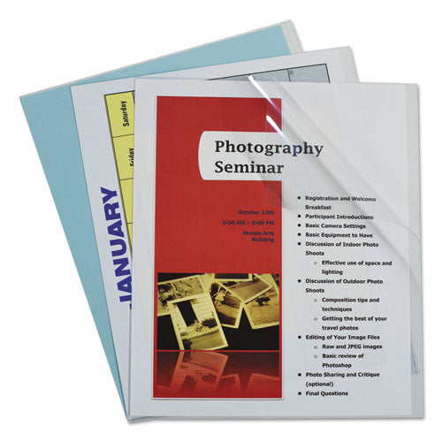 Vinyl Report Covers, Binding Bar, 8.5 x 11, Clear/Clear, 100/Box-(CLI31357)