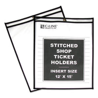 Shop Ticket Holders, Stitched, Both Sides Clear, 75", 12 x 15, 25/BX-(CLI46125)