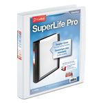 SuperLife Pro Easy Open ClearVue Locking Slant-D Ring Binder, 3 Rings, 1" Capacity, 11 x 8.5, White-(CRD54652)