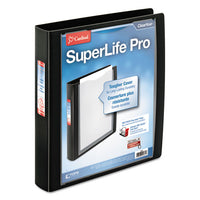 SuperLife Pro Easy Open ClearVue Locking Slant-D Ring Binder, 3 Rings, 1.5" Capacity, 11 x 8.5, Black-(CRD54661)