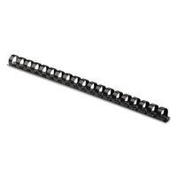 Plastic Comb Bindings, 3/8" Diameter, 55 Sheet Capacity, Black, 25/Pack-(FEL52322)