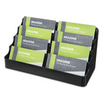 8-Tier Recycled Business Card Holder, Holds 400 Cards, 7.88 x 3.88 x 3.38, Plastic, Black-(DEF90804)