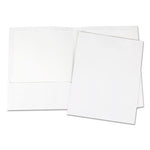 Laminated Two-Pocket Portfolios, Cardboard Paper, 100-Sheet Capacity, 11 x 8.5, White, 25/Box-(UNV56417)