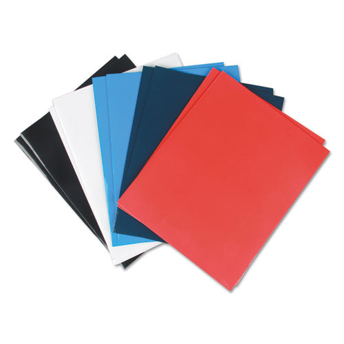 Laminated Two-Pocket Folder, Cardboard Paper, 100-Sheet Capacity, 11 x 8.5, Assorted, 25/Box-(UNV56426)