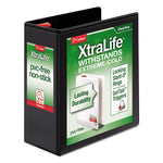 XtraLife ClearVue Non-Stick Locking Slant-D Ring Binder, 3 Rings, 4" Capacity, 11 x 8.5, Black-(CRD26341)