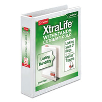 XtraLife ClearVue Non-Stick Locking Slant-D Ring Binder, 3 Rings, 1.5" Capacity, 11 x 8.5, White-(CRD26310)