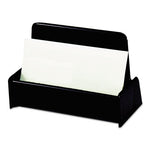 Business Card Holder, Holds 50 2 x 3.5 Cards, 3.75 x 1.81 x 1.38, Plastic, Black-(UNV08109)