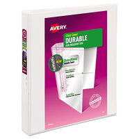 Durable View Binder with DuraHinge and Slant Rings, 3 Rings, 1" Capacity, 11 x 8.5, White-(AVE17012)