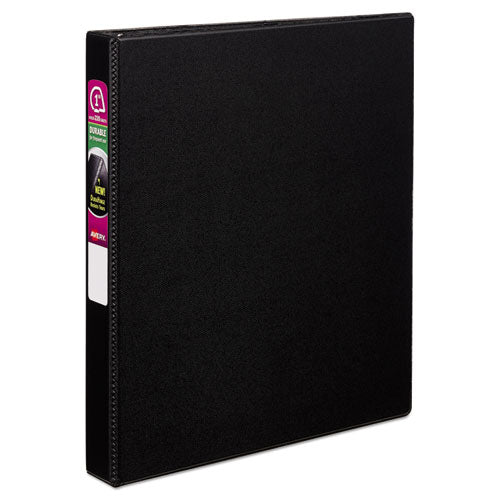 Durable Non-View Binder with DuraHinge and Slant Rings, 3 Rings, 1" Capacity, 11 x 8.5, Black-(AVE27250)